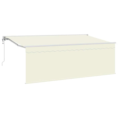 Retractable Awning Cream 350 x 200 cm Polyester and Aluminium