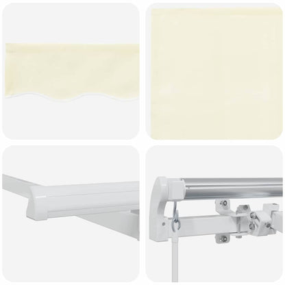 Retractable Awning Cream 350 x 200 cm Polyester and Aluminium