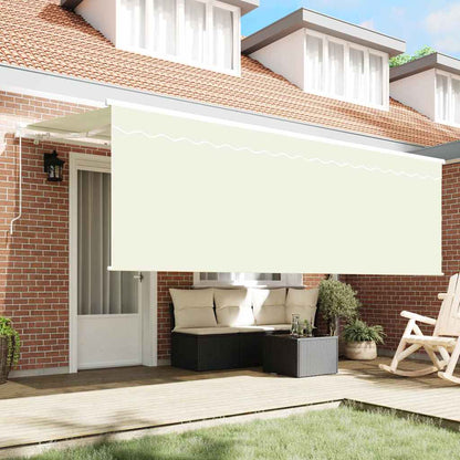 Retractable Awning Cream 350 x 200 cm Polyester and Aluminium