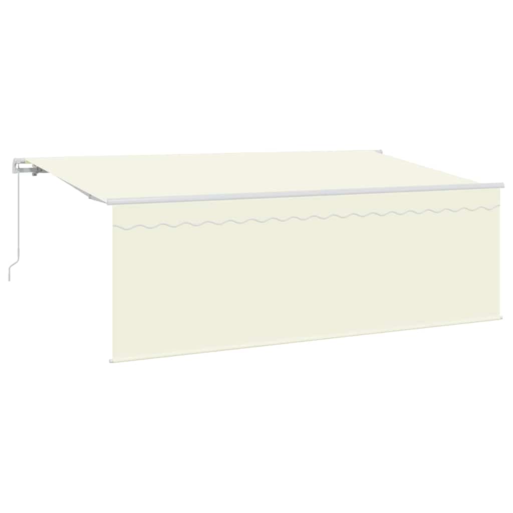 Retractable Awning Cream 350 x 200 cm Polyester and Aluminium