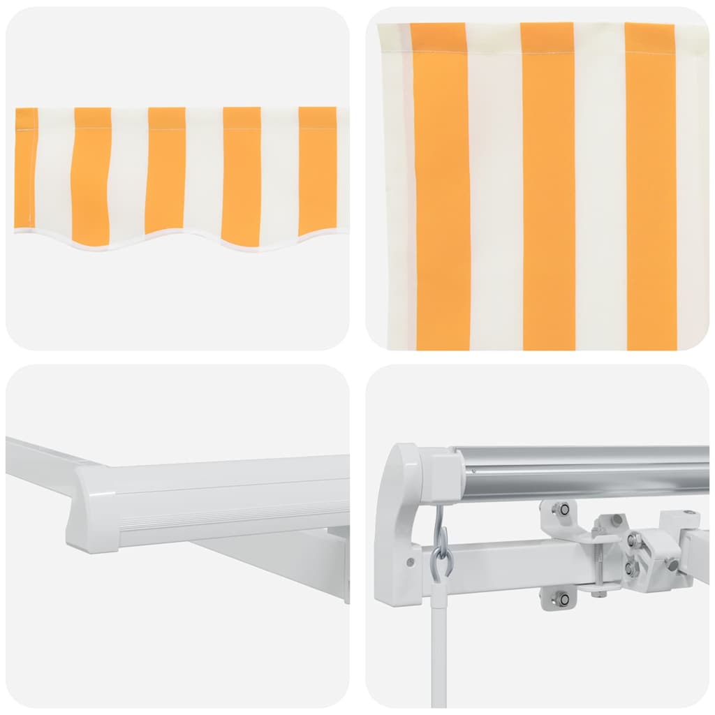 Retractable Awning Manual Yellow and White 350 x 200 cm