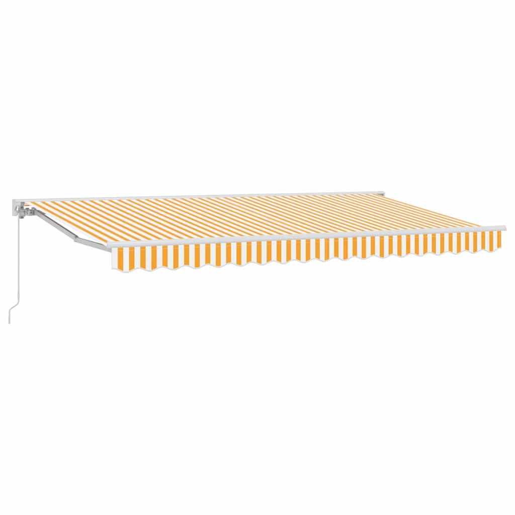 Retractable Awning Manual Yellow and White 350 x 200 cm