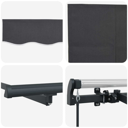 Retractable Awning Manual Anthracite 350 x 200 cm Fabric