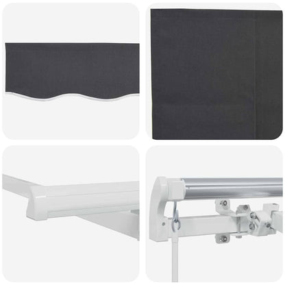Retractable Awning Retractable Manual Anthracite 350 x 200 cm