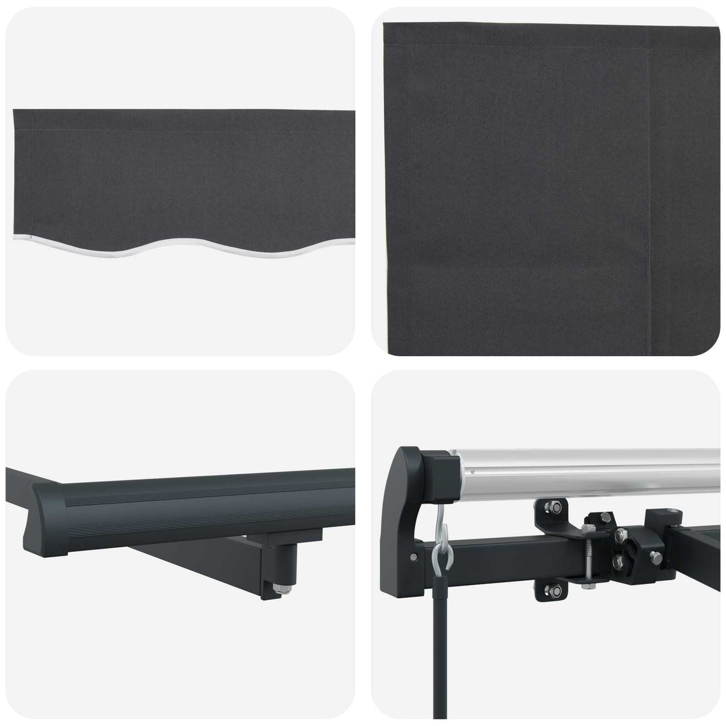 Retractable Awning Manual Anthracite 350 x 200 cm