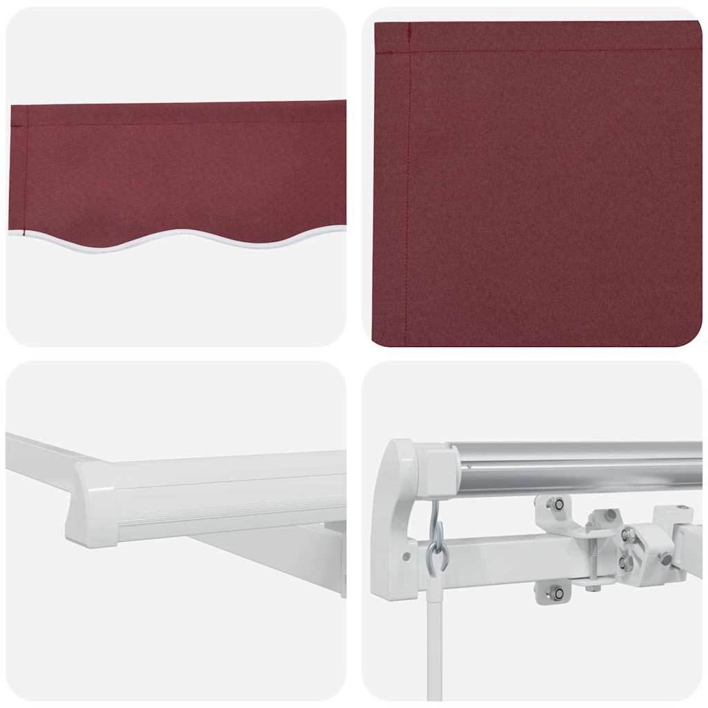 Retractable Awning Burgundy 350 x 200 cm Fabric