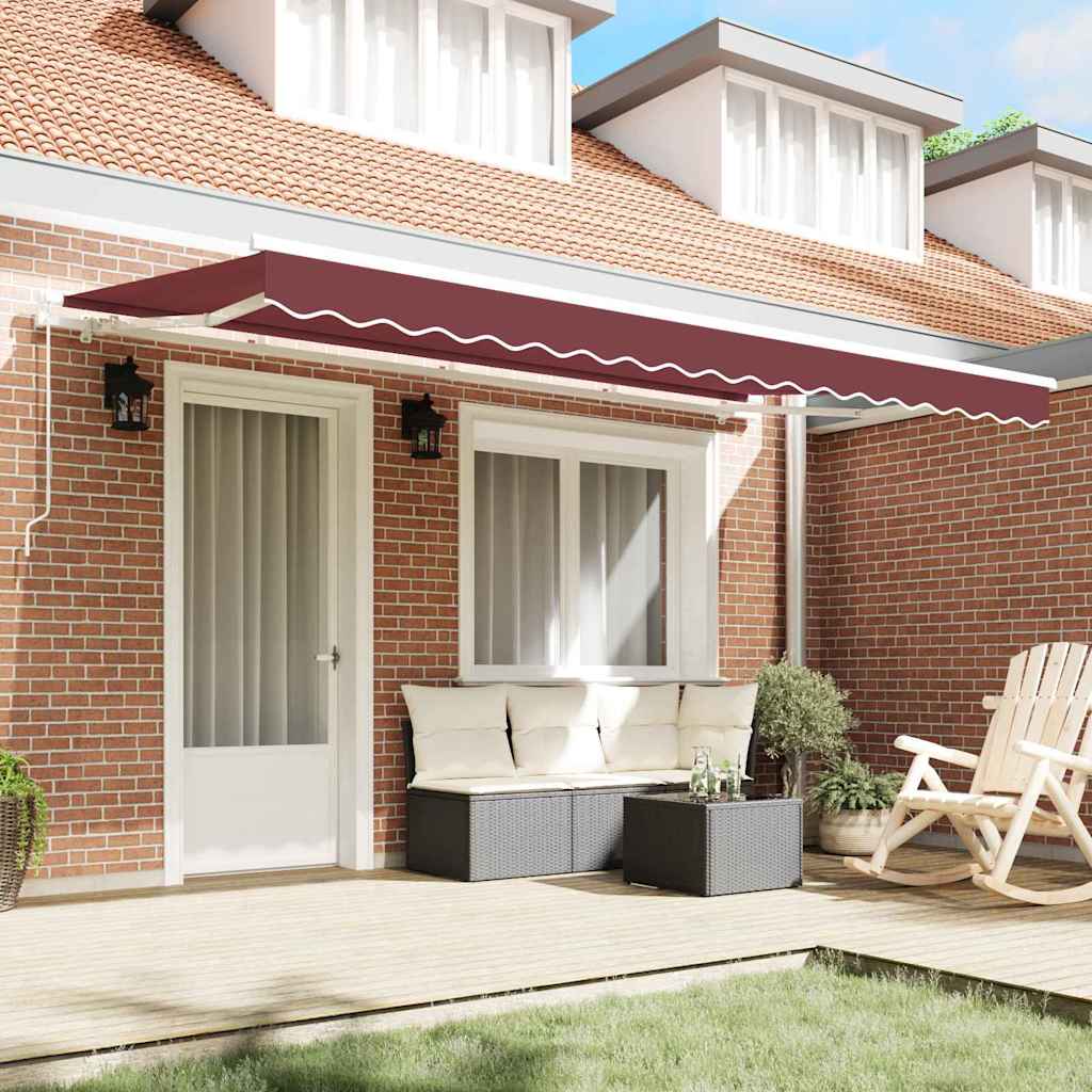 Retractable Awning Burgundy 350 x 200 cm Fabric