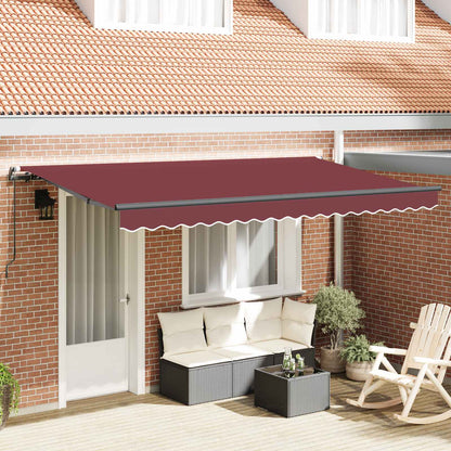 Retractable Awning Burgundy 350 x 200 cm Fabric