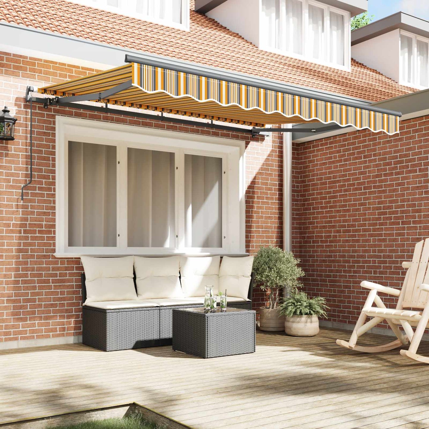 Retractable Awning Yellow 350 x 200 cm Fabric