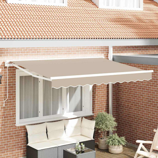 Awning Frame Beige 350 x 200 cm Polyester with PU coating