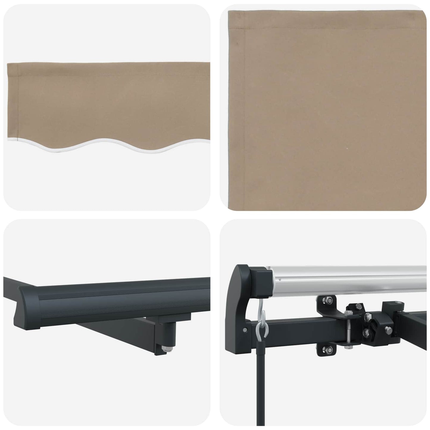 Retractable Awning Manual Beige 350 x 200 cm Fabric