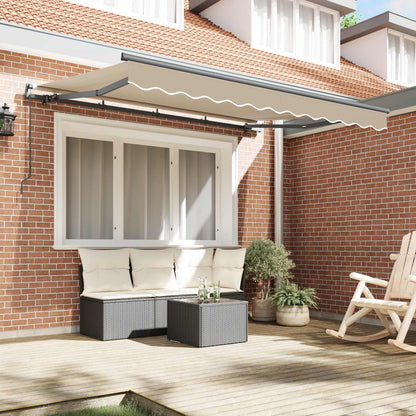 Retractable Awning Manual Beige 350 x 200 cm Fabric
