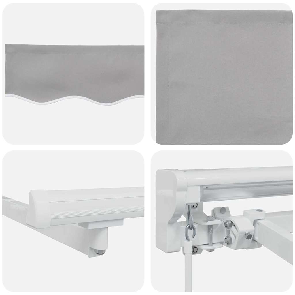 Awning Frame Light Grey 350 x 200 cm Polyester with PU coating