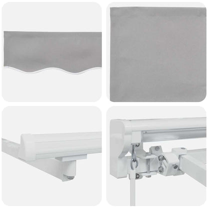 Awning Frame Light Grey 350 x 200 cm Polyester with PU coating