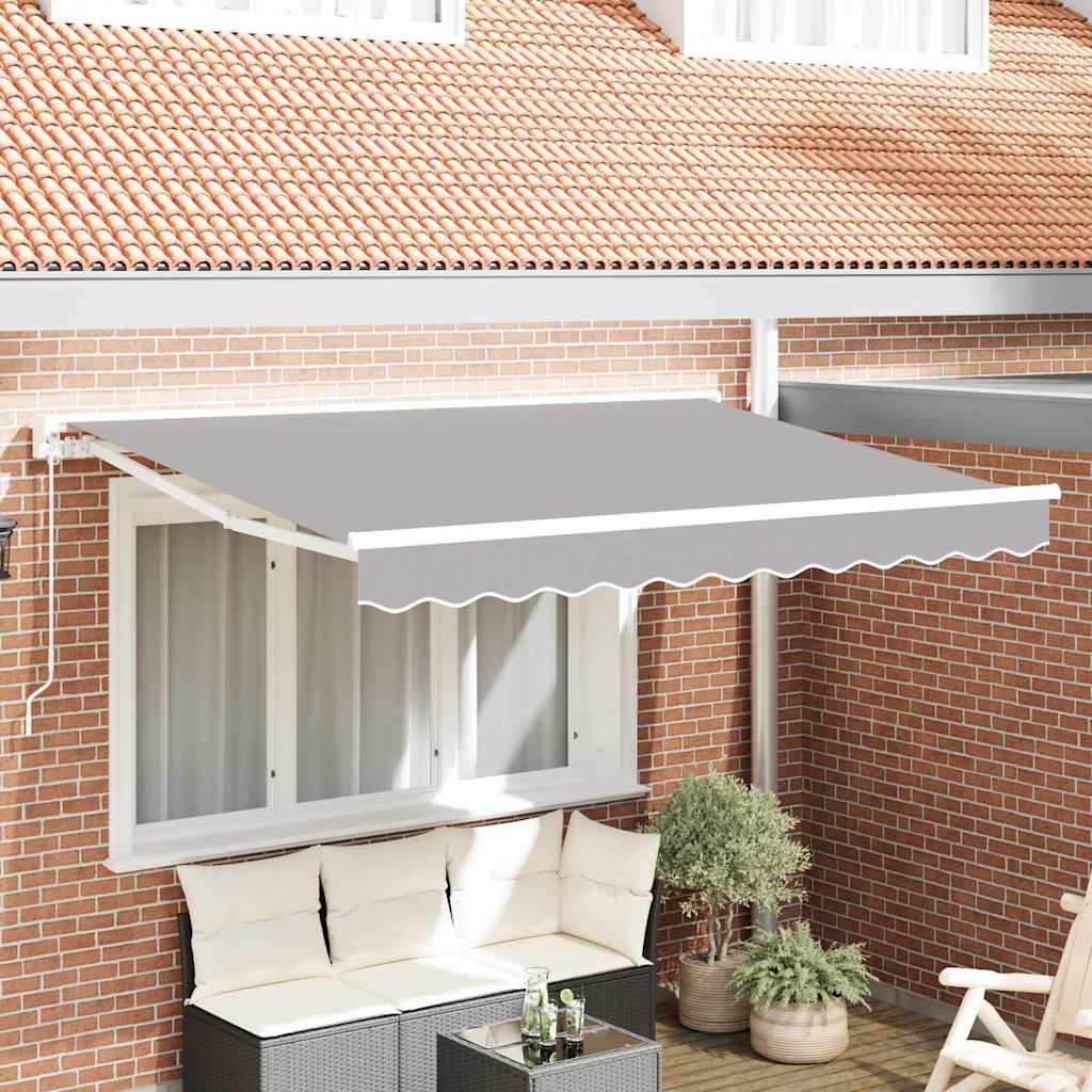 Awning Frame Light Grey 350 x 200 cm Polyester with PU coating