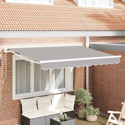 Awning Frame Light Grey 350 x 200 cm Polyester with PU coating