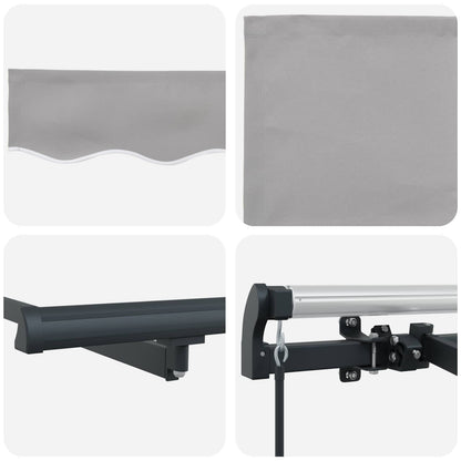 Retractable Awning Manual Light Grey 350 x 200 cm Fabric
