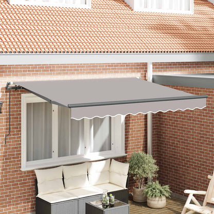 Retractable Awning Manual Light Grey 350 x 200 cm Fabric