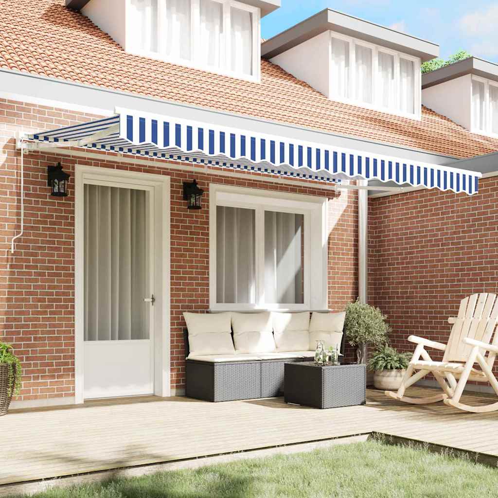 Awning Frame Blue and White 400 x 200 cm