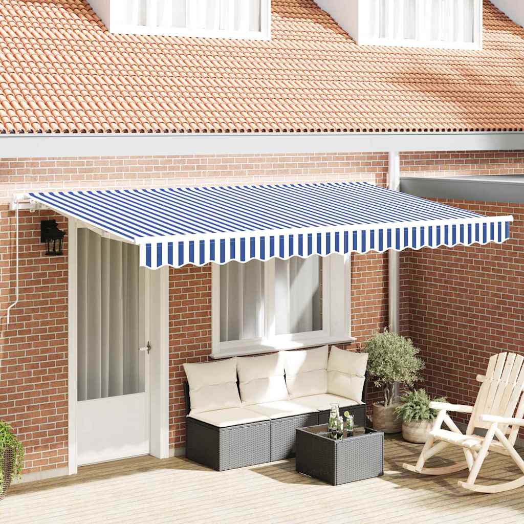 Retractable Awning Blue 400 x 200 cm Fabric