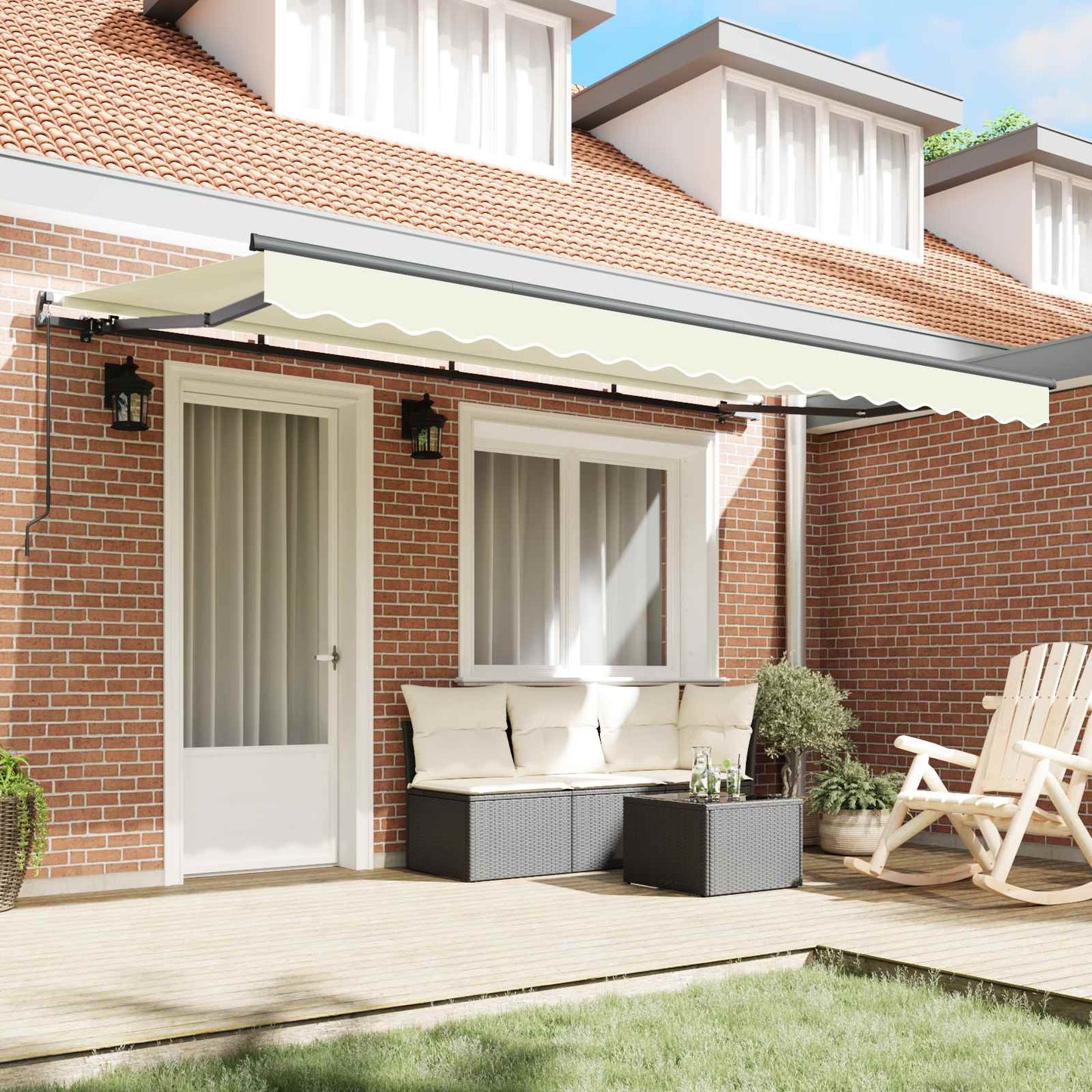 Retractable Awning Cream 400 x 200 cm Fabric