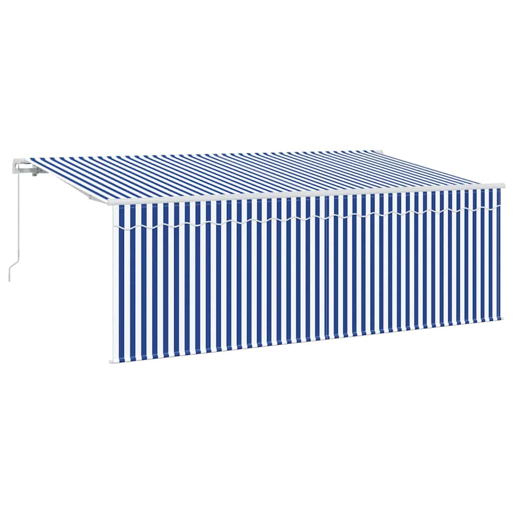 Retractable Awning Manual Blue and White 400 x 200 cm