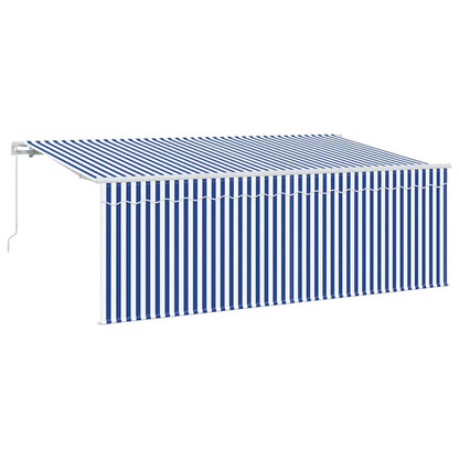 Retractable Awning Manual Blue and White 400 x 200 cm