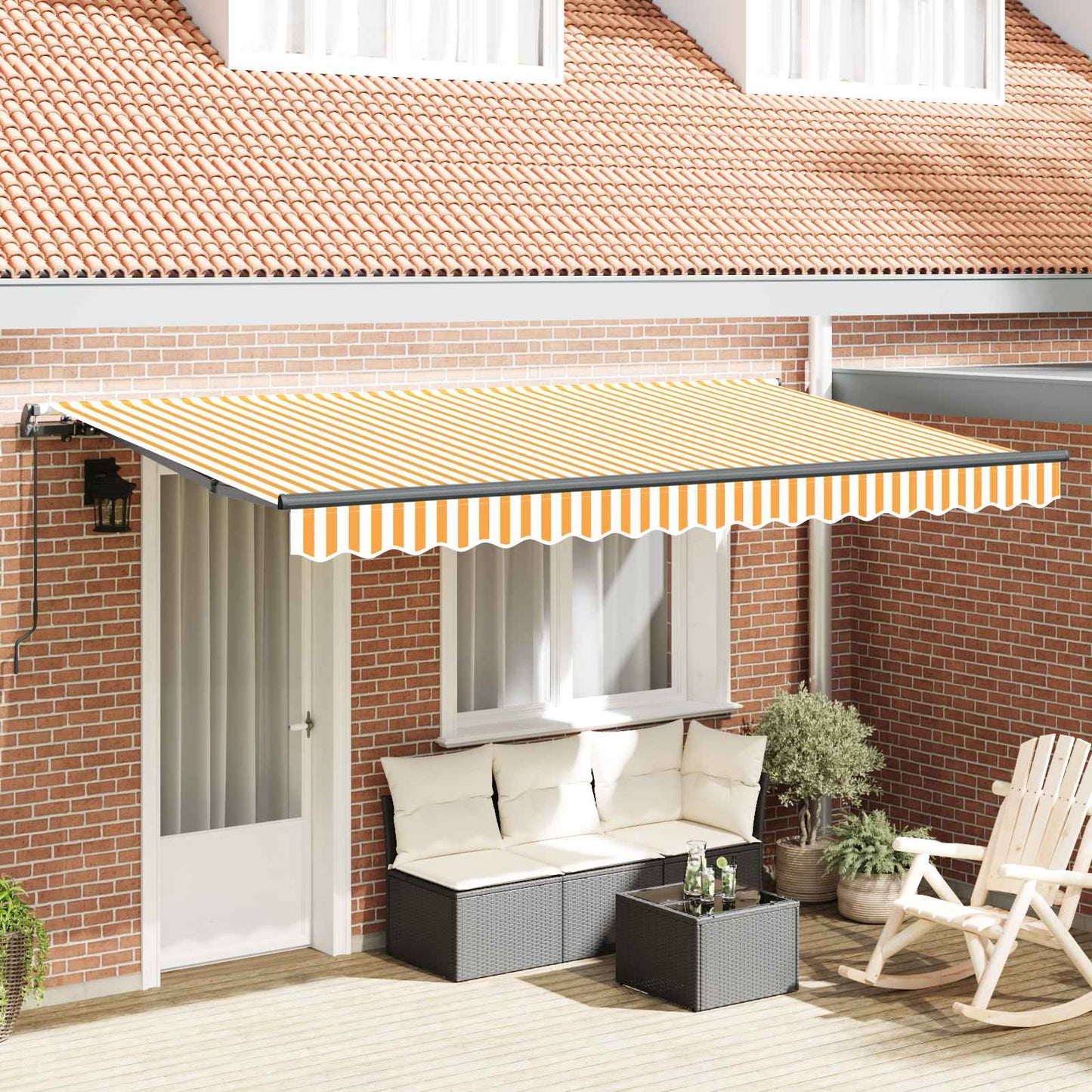 Retractable Awning Yellow 400 x 200 cm Fabric