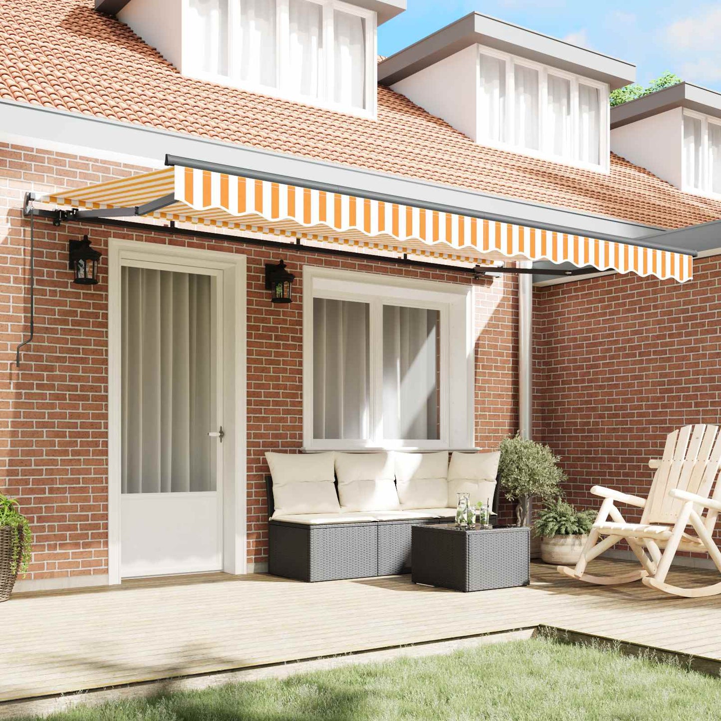 Retractable Awning Yellow 400 x 200 cm Fabric