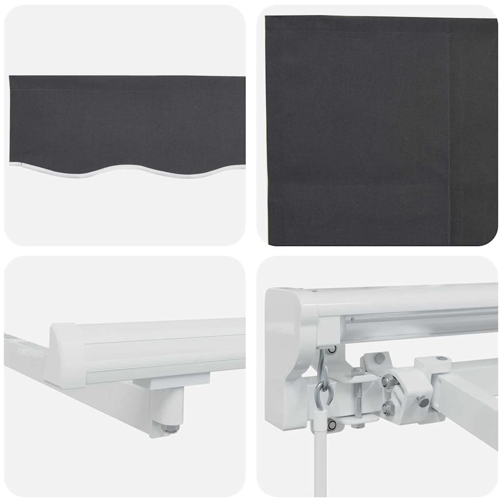 Awning Frame Anthracite 400 x 200 cm Polyester with PU coating