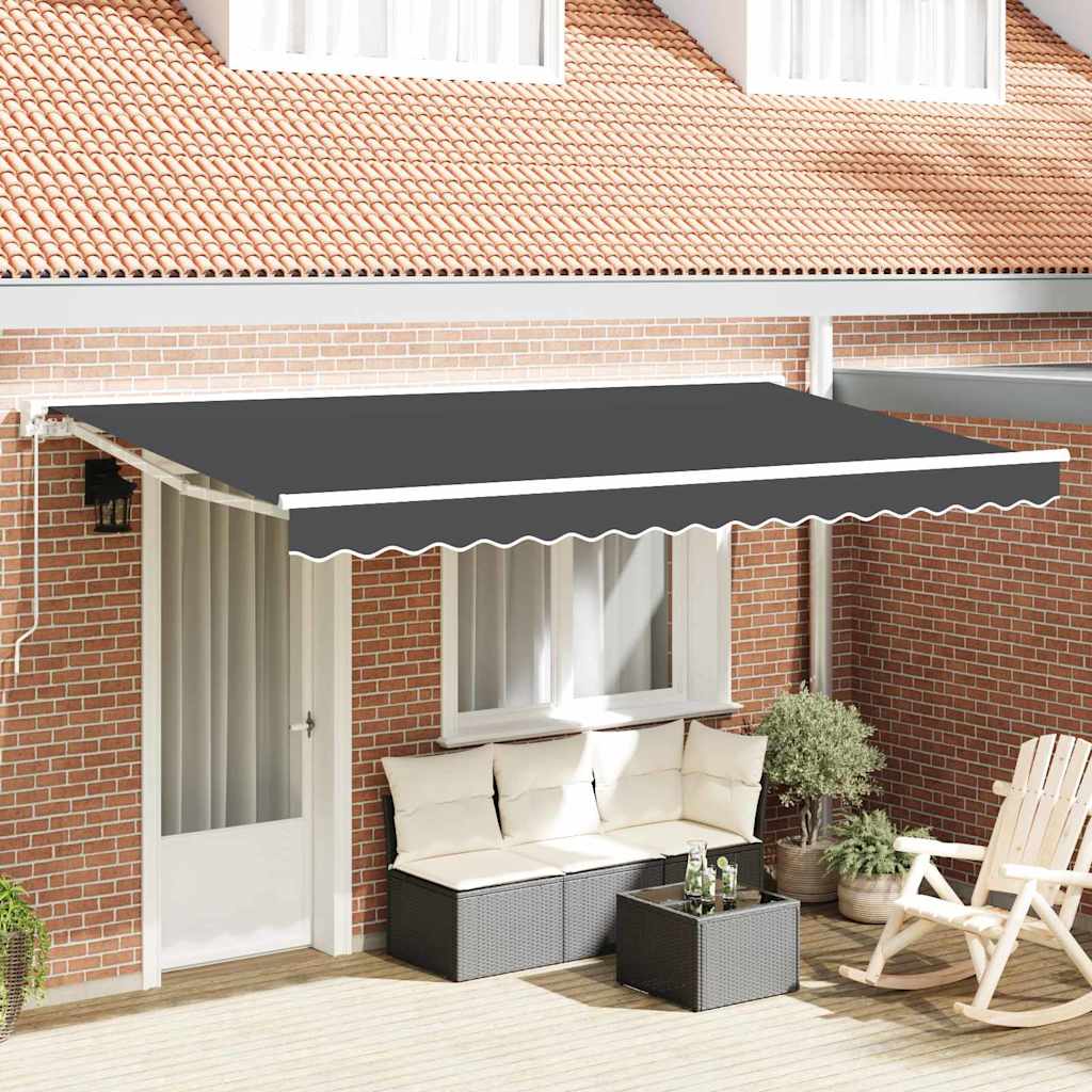 Awning Frame Anthracite 400 x 200 cm Polyester with PU coating