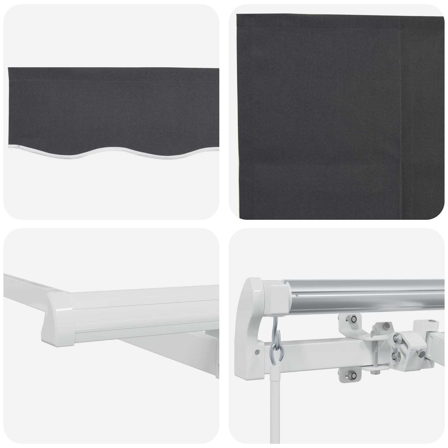 Retractable Awning Retractable Manual Anthracite 400 x 200 cm