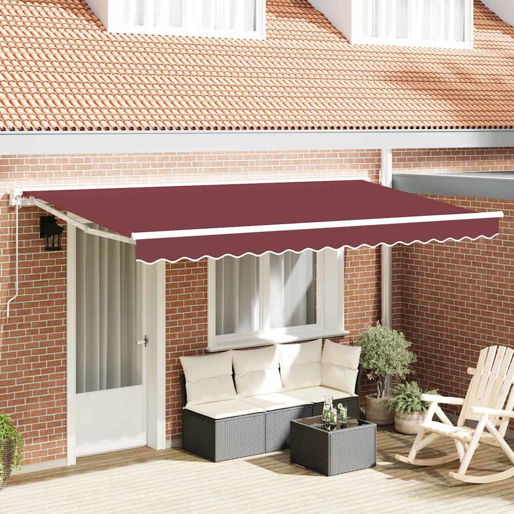 Awning Frame Burgundy 400 x 200 cm Polyester with PU coating