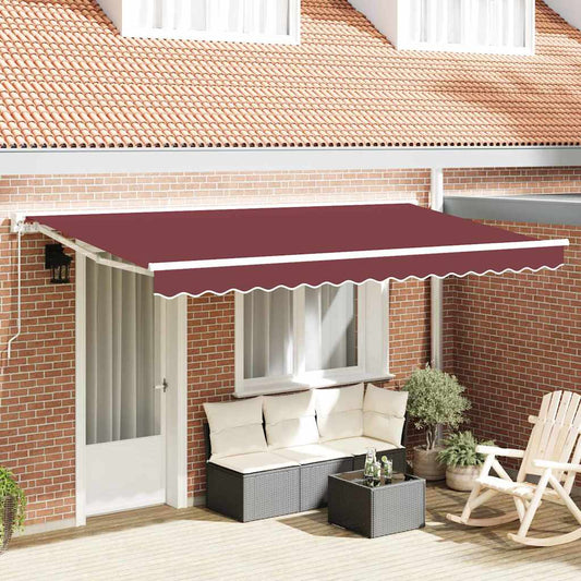 Awning Frame Burgundy 400 x 200 cm Polyester with PU coating