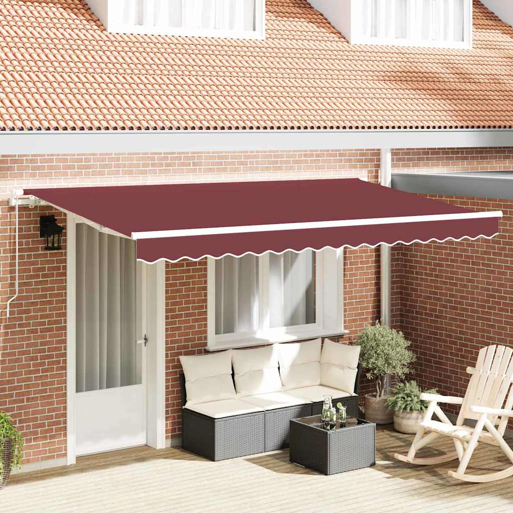 Retractable Awning Burgundy 400 x 200 cm Fabric