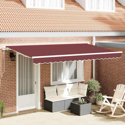 Retractable Awning Burgundy 400 x 200 cm Fabric