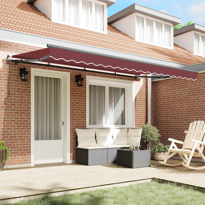 Retractable Awning Burgundy 400 x 200 cm Fabric