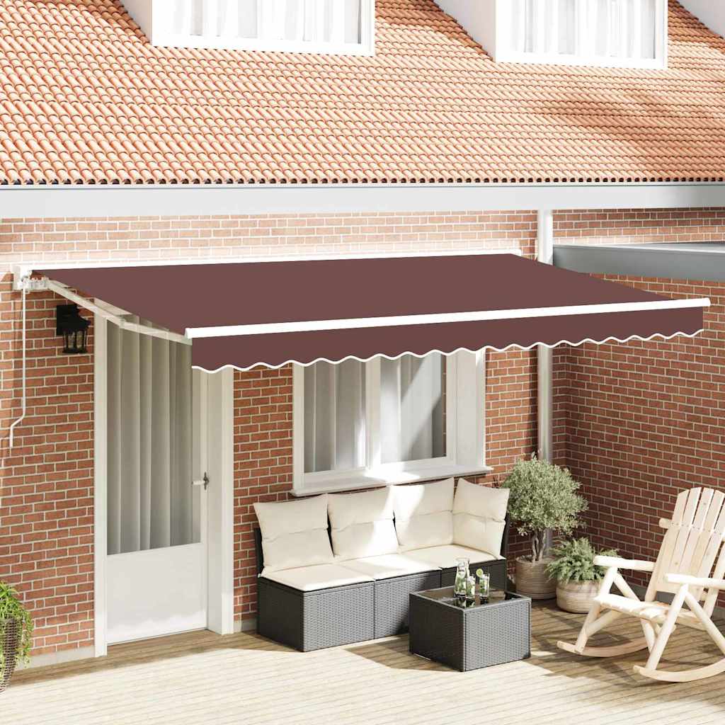 Awning Frame Brown 400 x 200 cm Polyester with PU coating