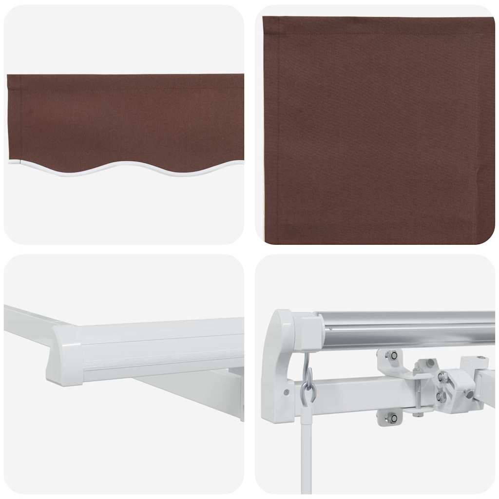 Retractable Awning Brown 400 x 200 cm Fabric