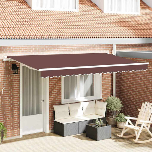 Retractable Awning Brown 400 x 200 cm Fabric