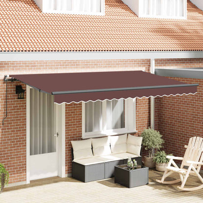 Retractable Awning Brown 400 x 200 cm Fabric
