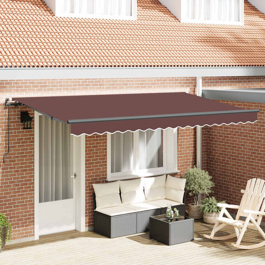 Retractable Awning Brown 400 x 200 cm Fabric