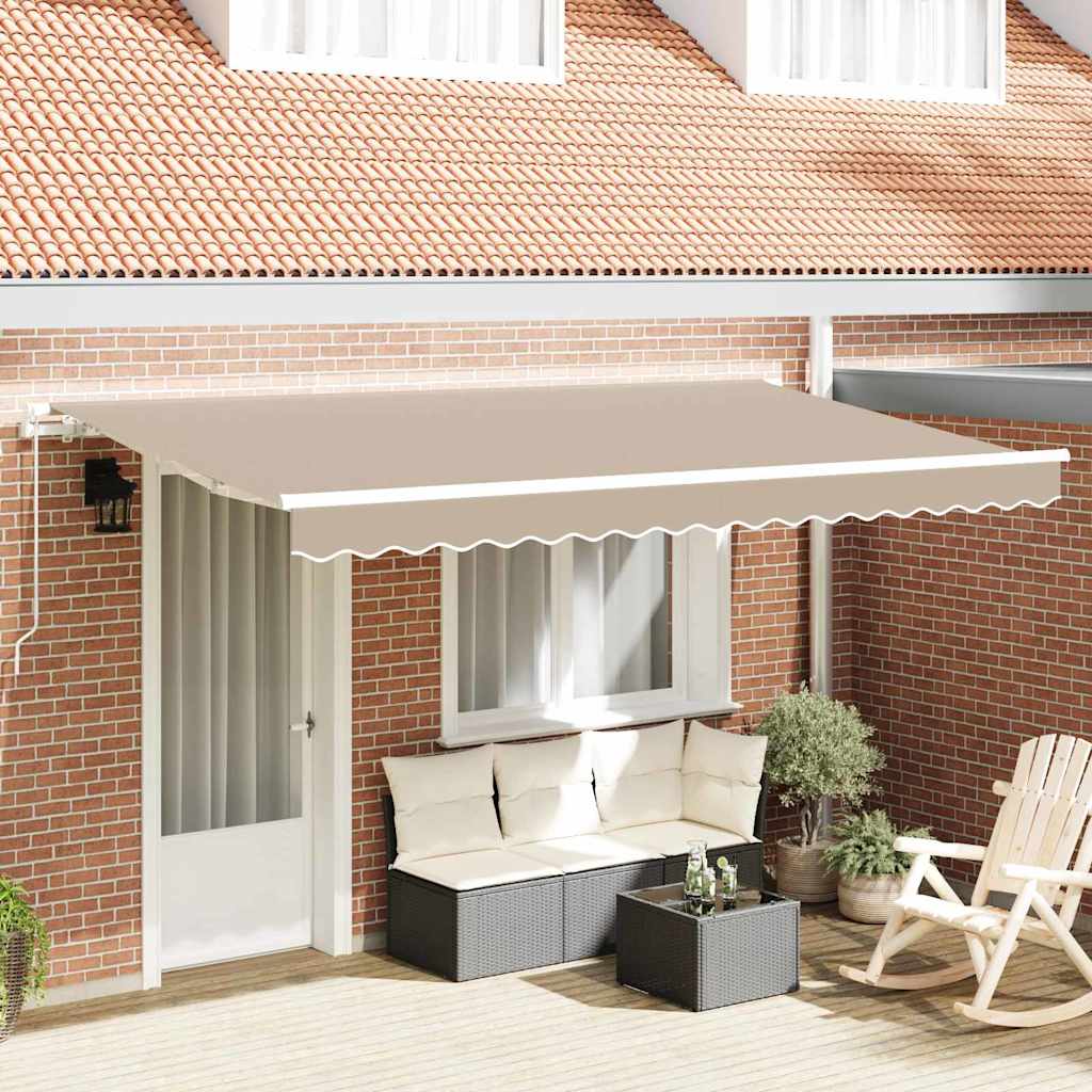 Retractable Awning Beige 400 x 200 cm Fabric