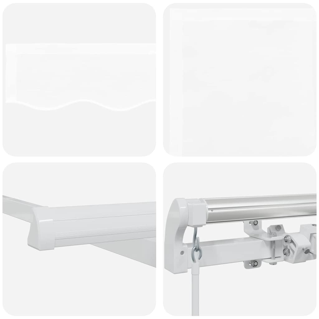 Retractable Awning Manual White 400 x 200 cm Fabric