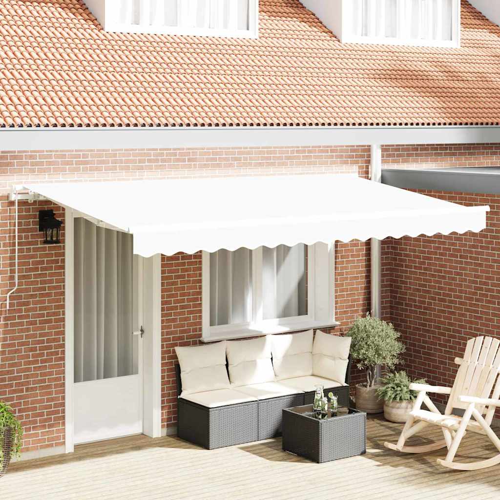 Retractable Awning Manual White 400 x 200 cm Fabric