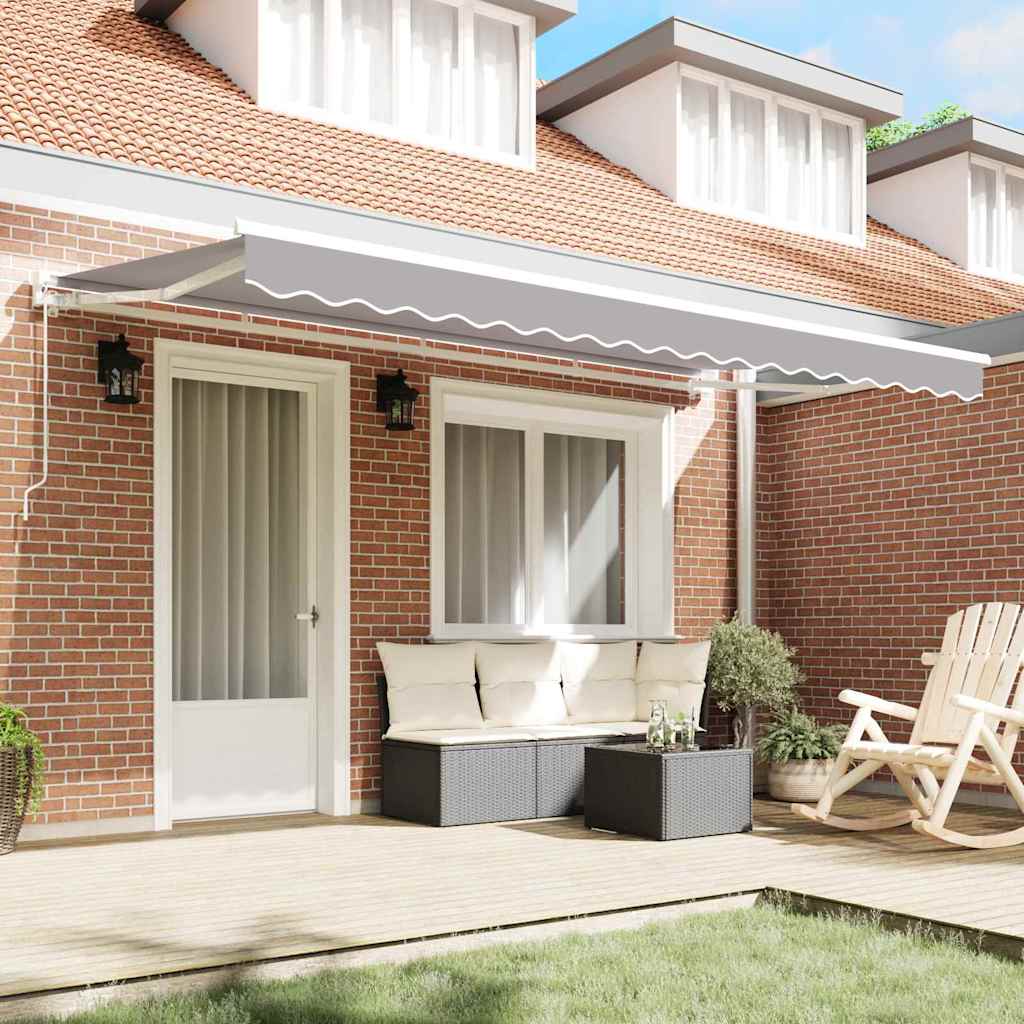 Awning Frame Light Grey 400 x 200 cm Polyester with PU coating