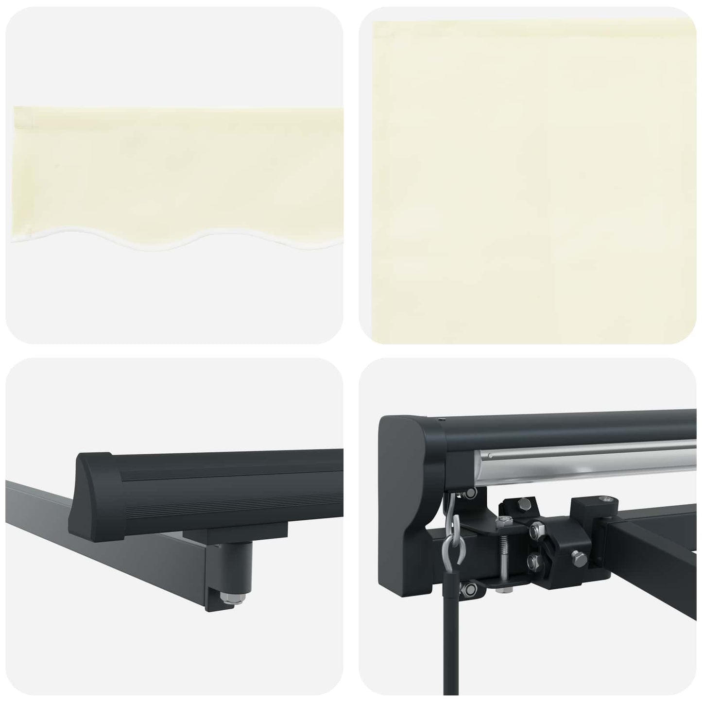 Retractable Awning Cream 300 x 250 cm Aluminium and Fabric