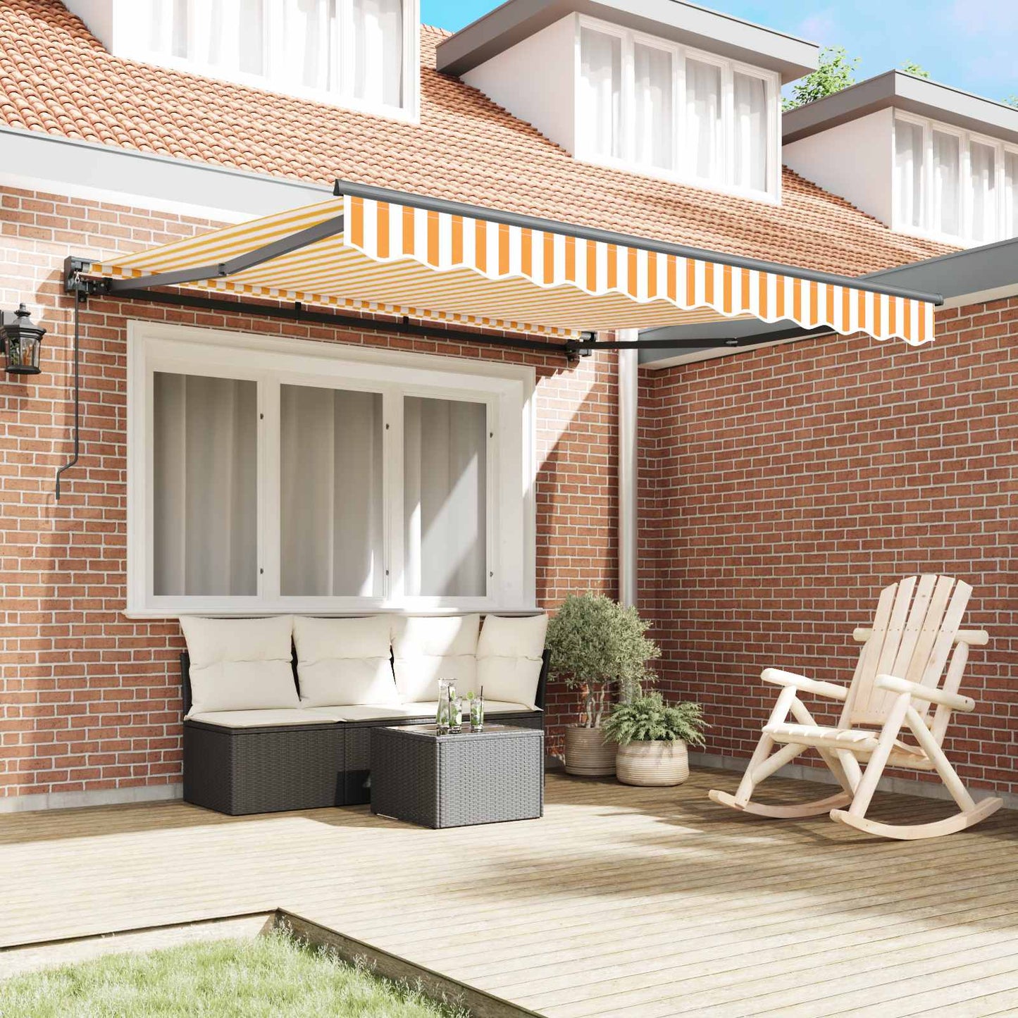 Awning Frame Yellow and White 300 x 250 cm