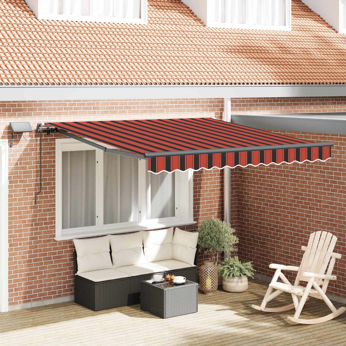 Retractable Awning Orange and brown 300 x 250 cm