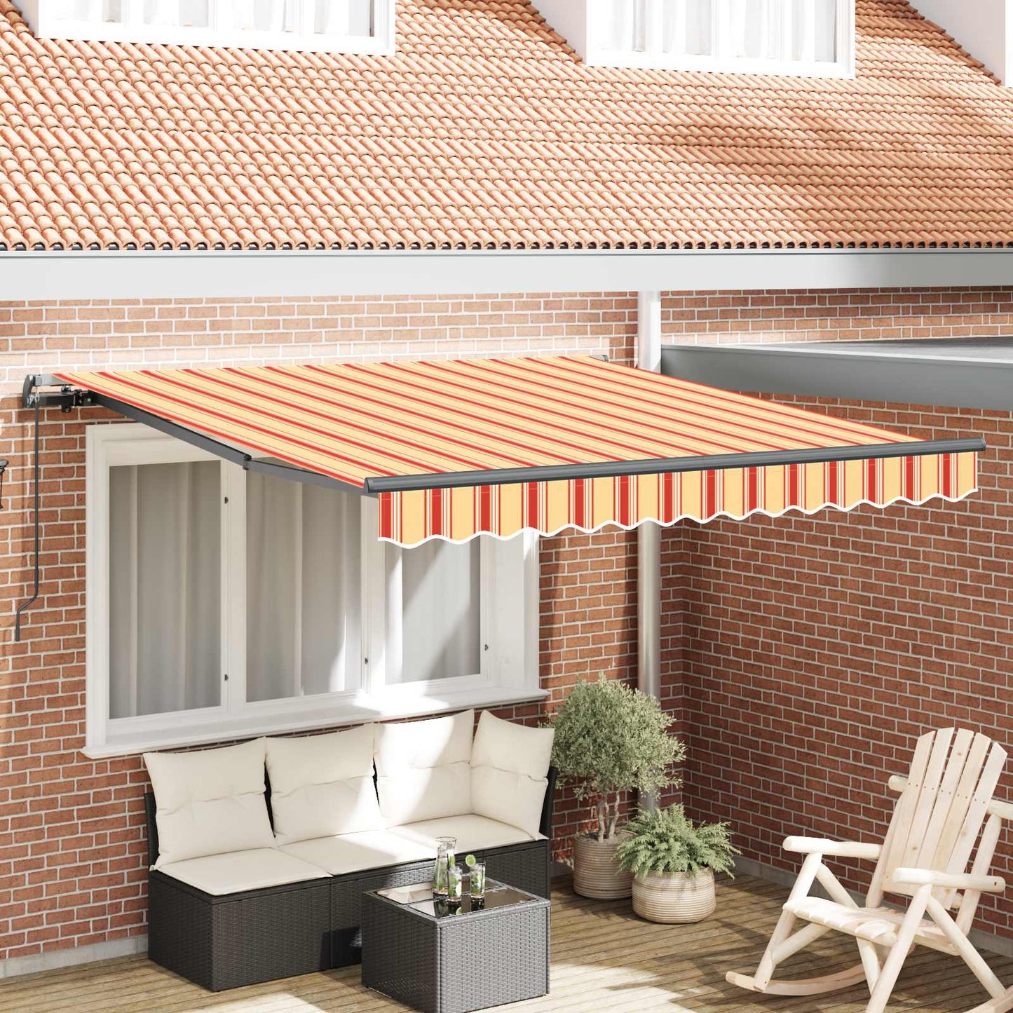 Retractable Awning Yellow and Orange 300 x 250 cm